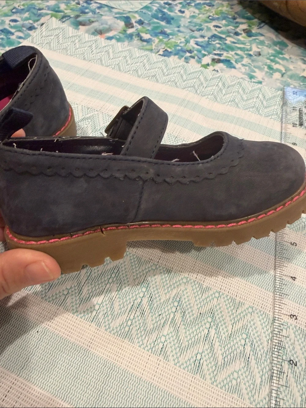 GAP Navy Mary Jane Shoes with Pink Insole Toddler size 9